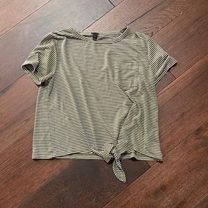 J. Crew tie bottom striped Tee